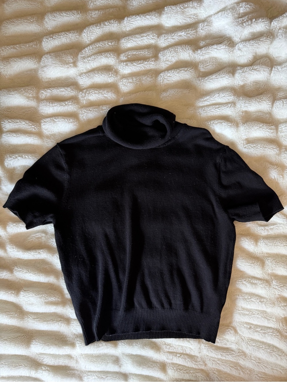 Divided Black Short-Sleeve Turtleneck Sweater